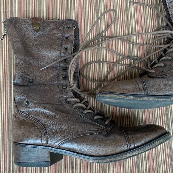 STEVE MADDEN leather Parto brown combat boots Size 8.5 - Picture 11 of 16